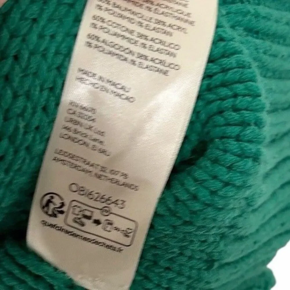 Free People Green Knit Alli V-Neck Mountain View Sweater OB1626643